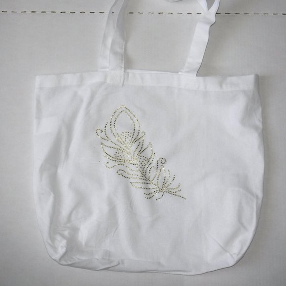 Hand Crafted Handbags - Reusable Tote Bag w/ Feather
